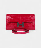 HMConstance Wallet To Go Rose Mexico Shiny Alligator with Palladium Hardware