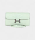 HMConstance Wallet To Go Vert D'eau Matte Alligator Palladium Hardware