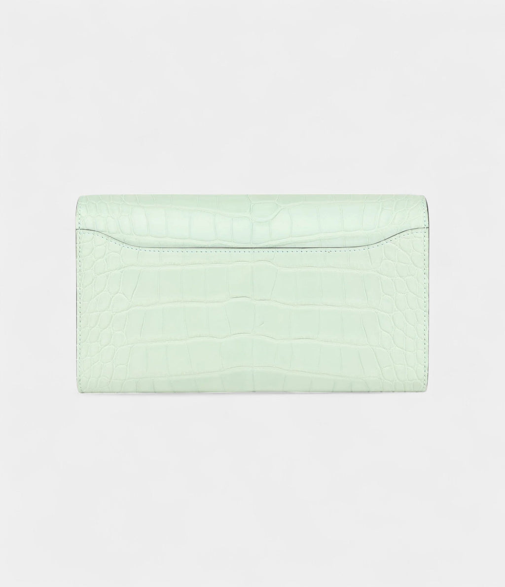 HMConstance Wallet To Go Vert D'eau Matte Alligator Palladium Hardware