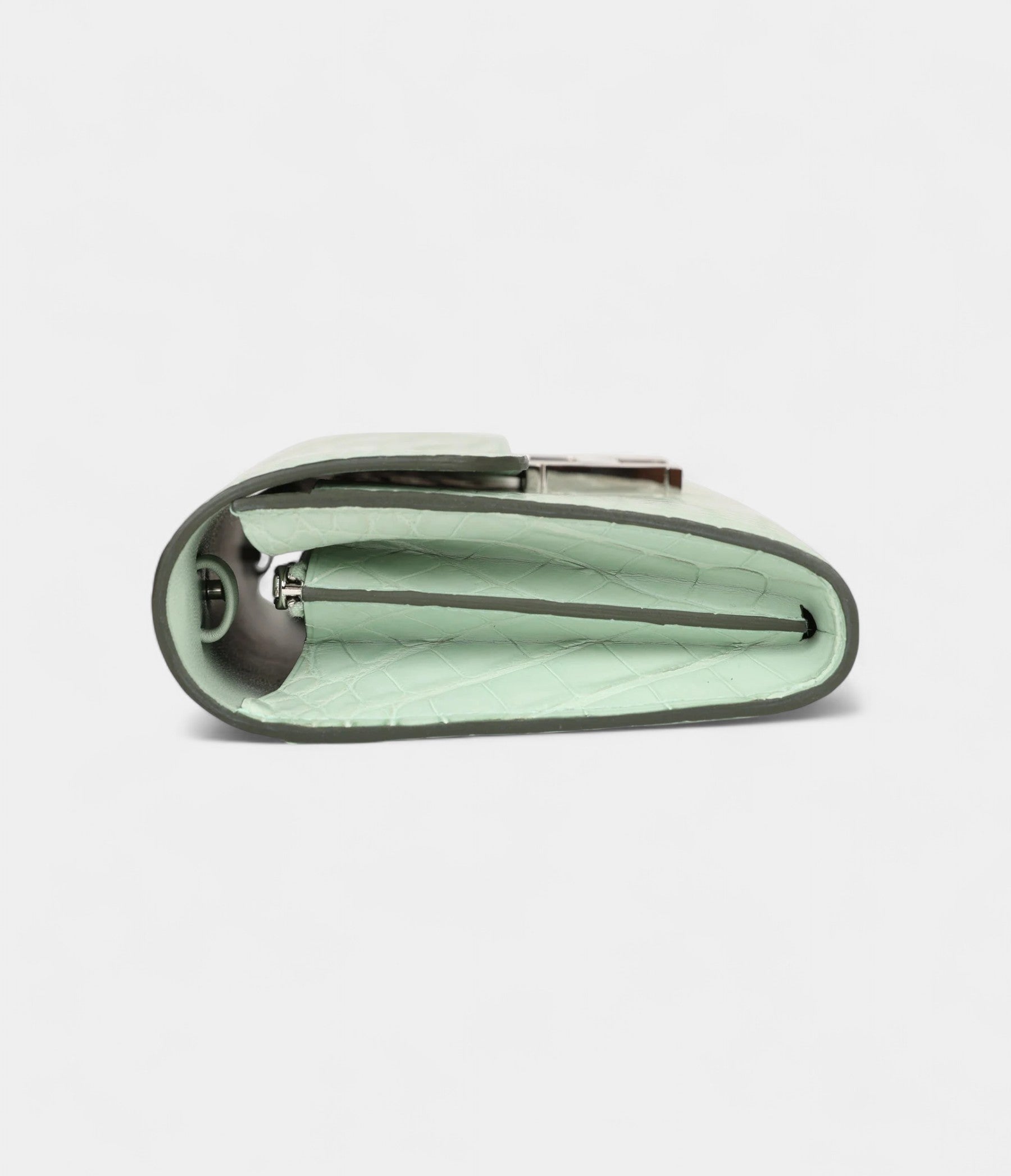 HMConstance Wallet To Go Vert D'eau Matte Alligator Palladium Hardware