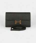 HMConstance Wallet To Go Vert De Gris Epsom Leather with Gold Hardware