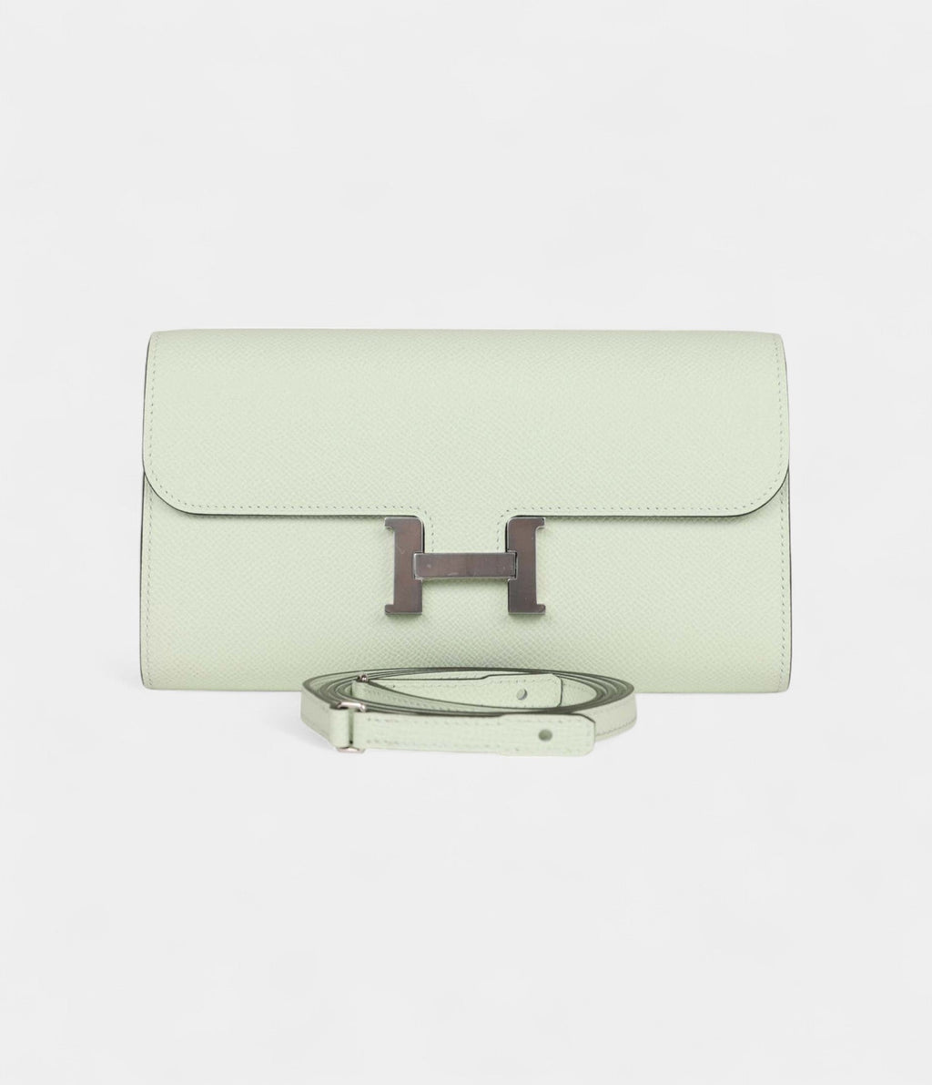 HMConstance Wallet To Go Vert Fizz Epsom Leather with Palladium Hardware