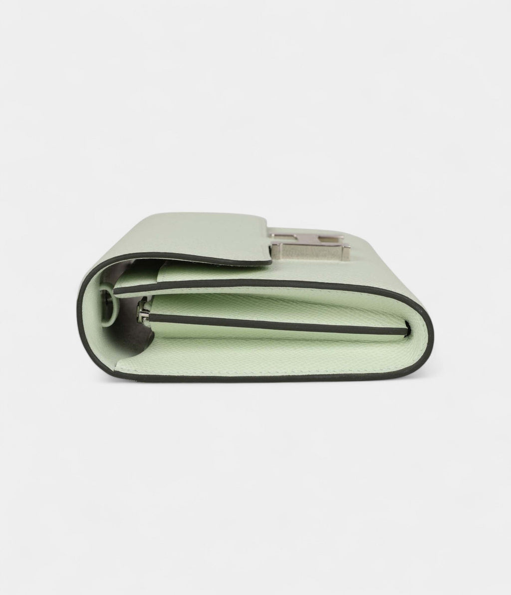 HMConstance Wallet To Go Vert Fizz Epsom Leather with Palladium Hardware