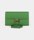 HMConstance Wallet To Go Vert Yucca Epsom Gold Hardware