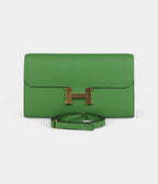 HMConstance Wallet To Go Vert Yucca Epsom Gold Hardware