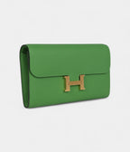 HMConstance Wallet To Go Vert Yucca Epsom Gold Hardware