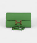 HMConstance Wallet To Go Vert Yucca Epsom Gold Hardware