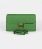 HMConstance Wallet To Go Vert Yucca Epsom Gold Hardware