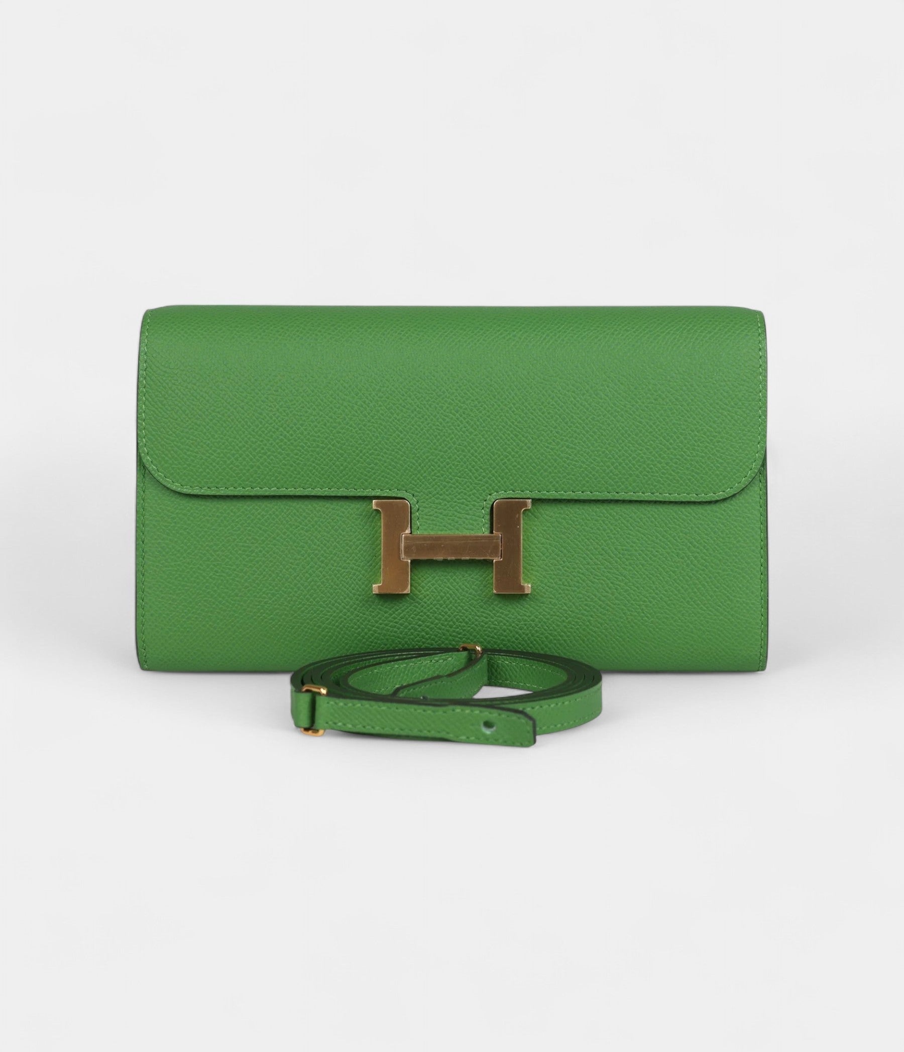 HMConstance Wallet To Go Vert Yucca Epsom Gold Hardware