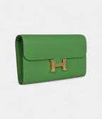 HMConstance Wallet To Go Vert Yucca Epsom Gold Hardware