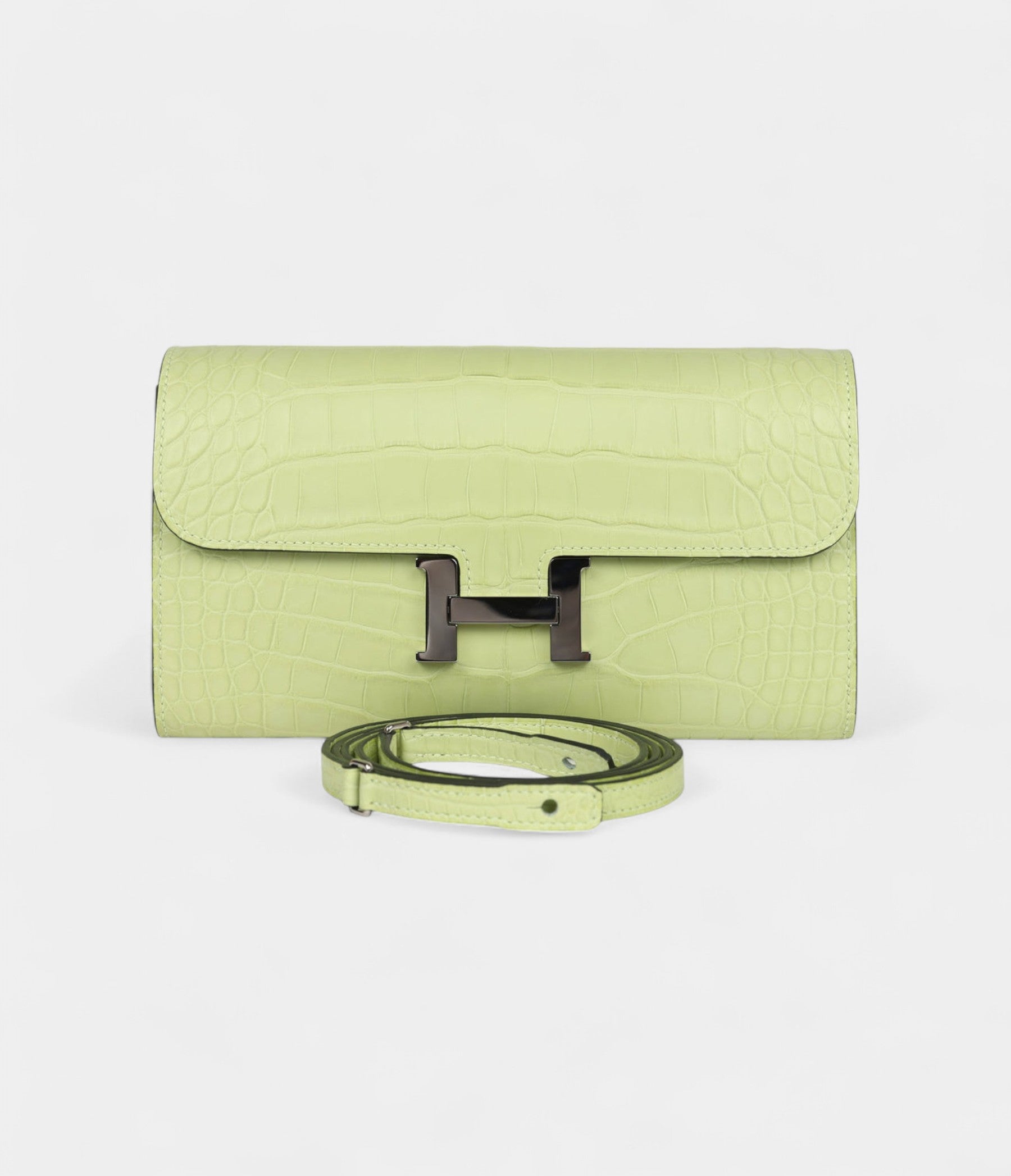 HMConstance Wallet To Go Yellow Bud Matte Alligator with Palladium Hardware