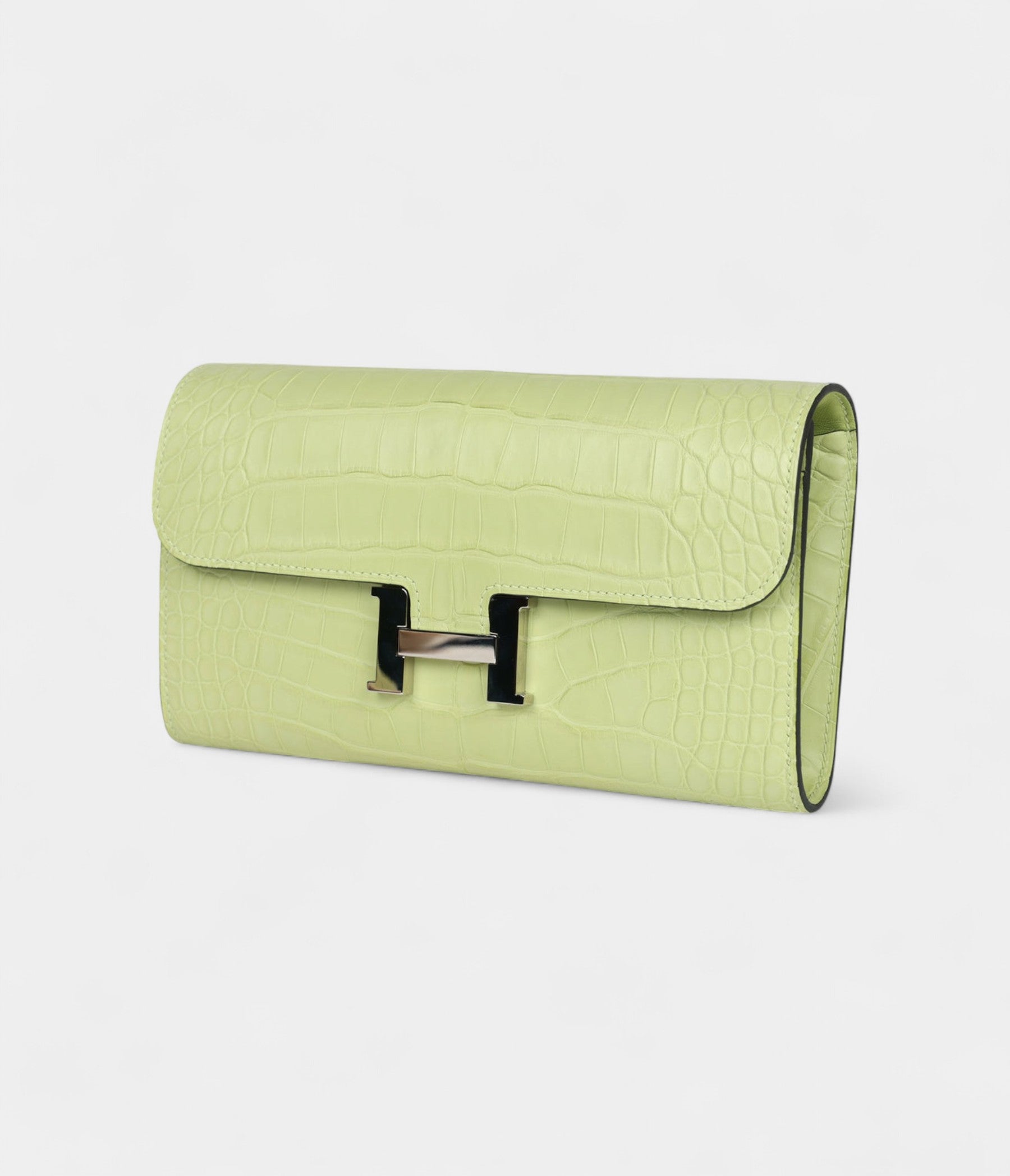 HMConstance Wallet To Go Yellow Bud Matte Alligator with Palladium Hardware