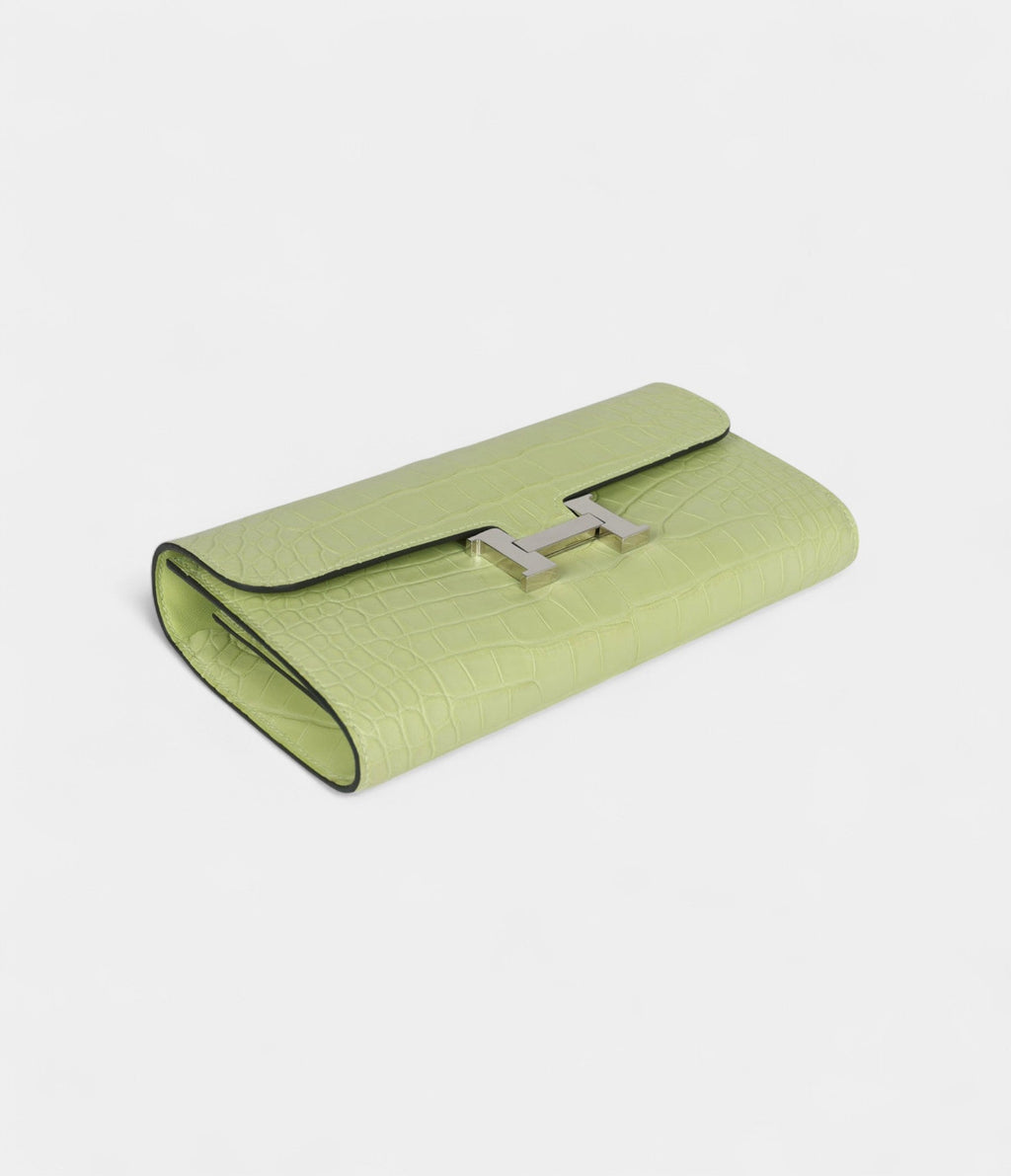 HMConstance Wallet To Go Yellow Bud Matte Alligator with Palladium Hardware