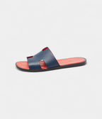 HMDark Blue Leather Izmir Slide Flats 42.5 EU