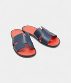 HMDark Blue Leather Izmir Slide Flats 42.5 EU