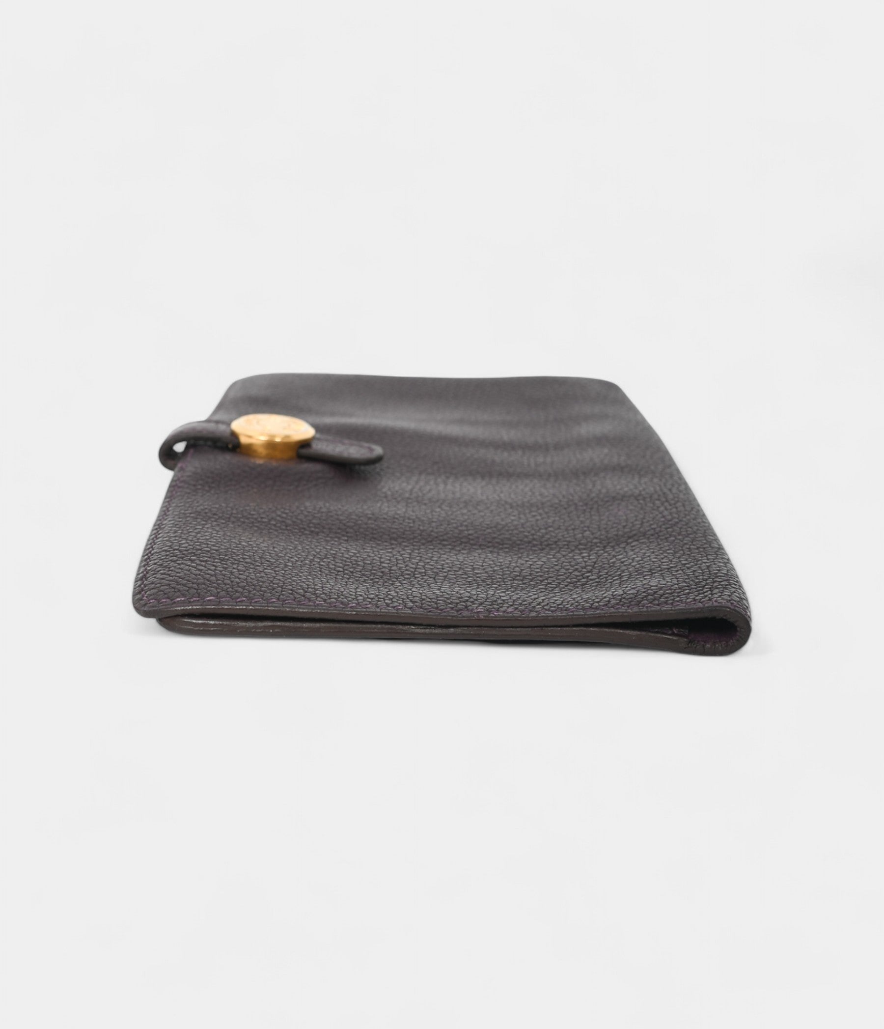 HMDark Purple Clemence Leather Dogon Duo Wallet