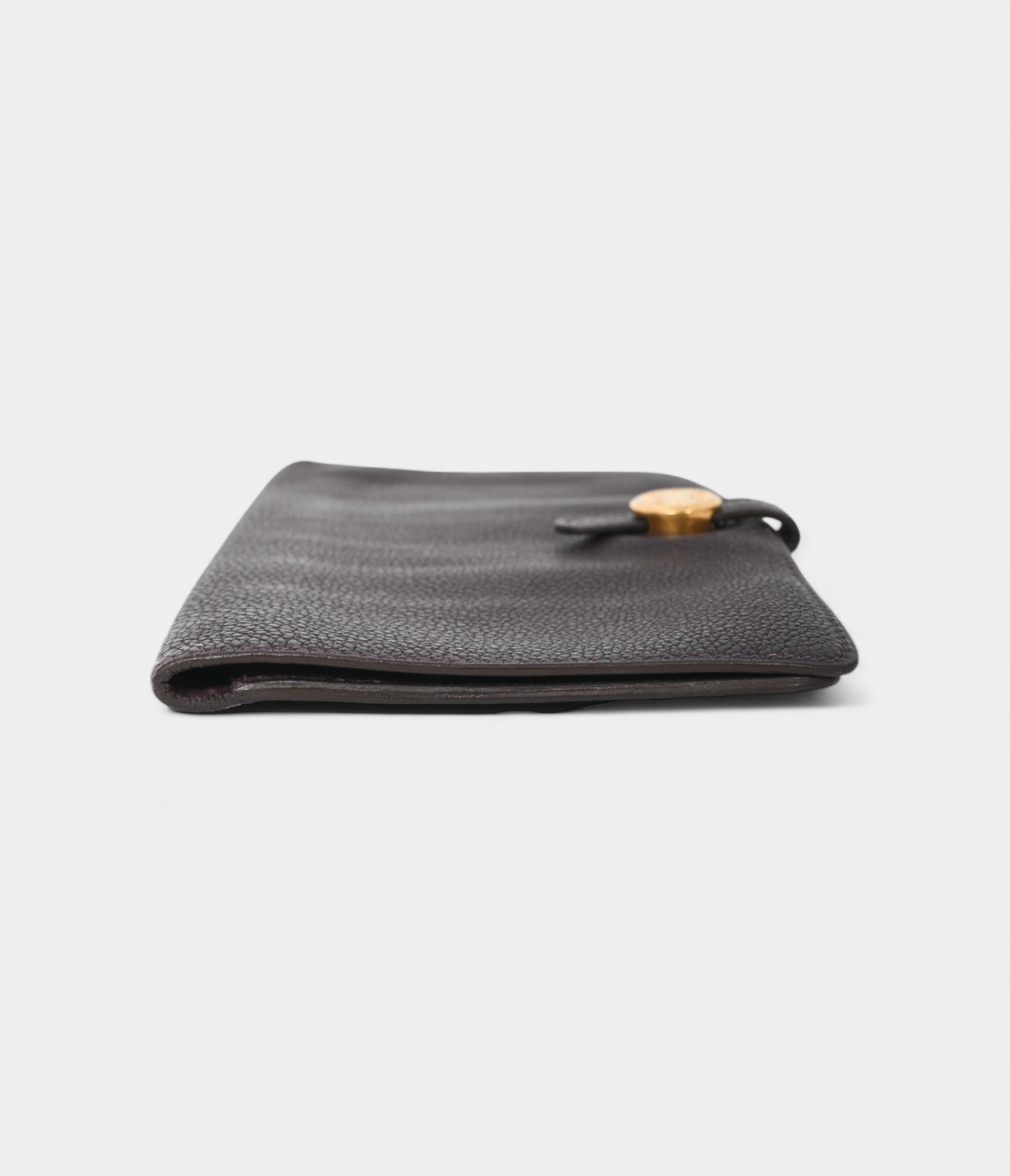 HMDark Purple Clemence Leather Dogon Duo Wallet