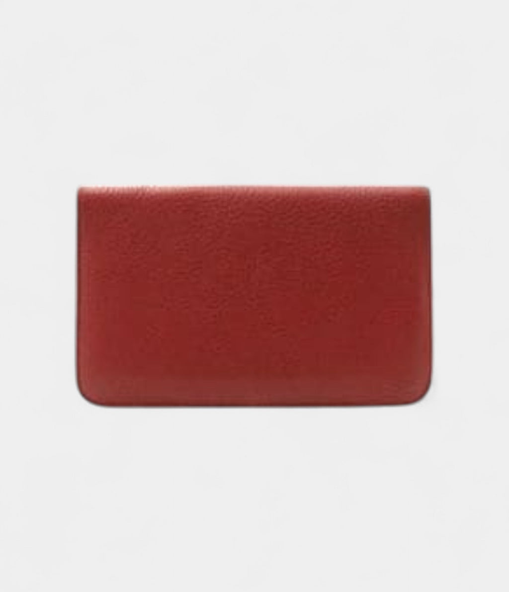 HMDogon Duo Wallet In Red Calfskin Leather