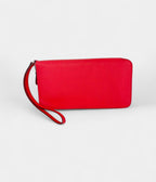 Hermes Epsom Lucky Wrist Azap Leather Pink Red Wallet