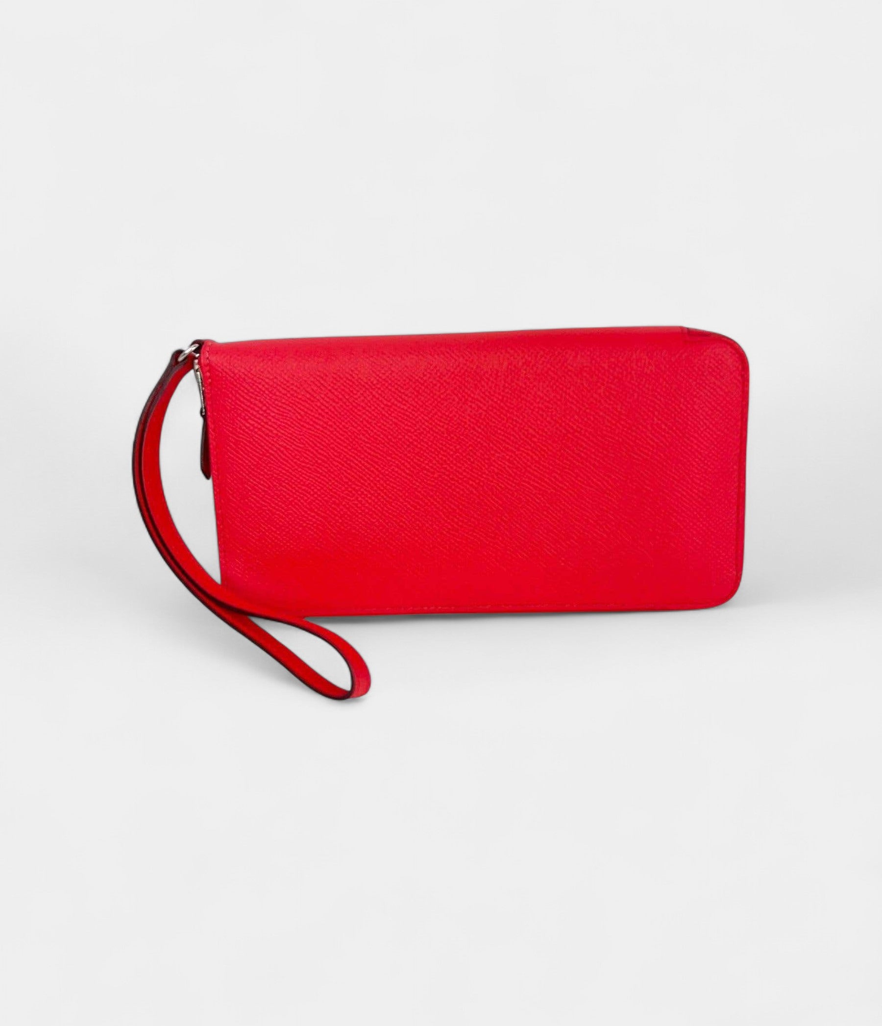 Hermes Epsom Lucky Wrist Azap Leather Pink Red Wallet