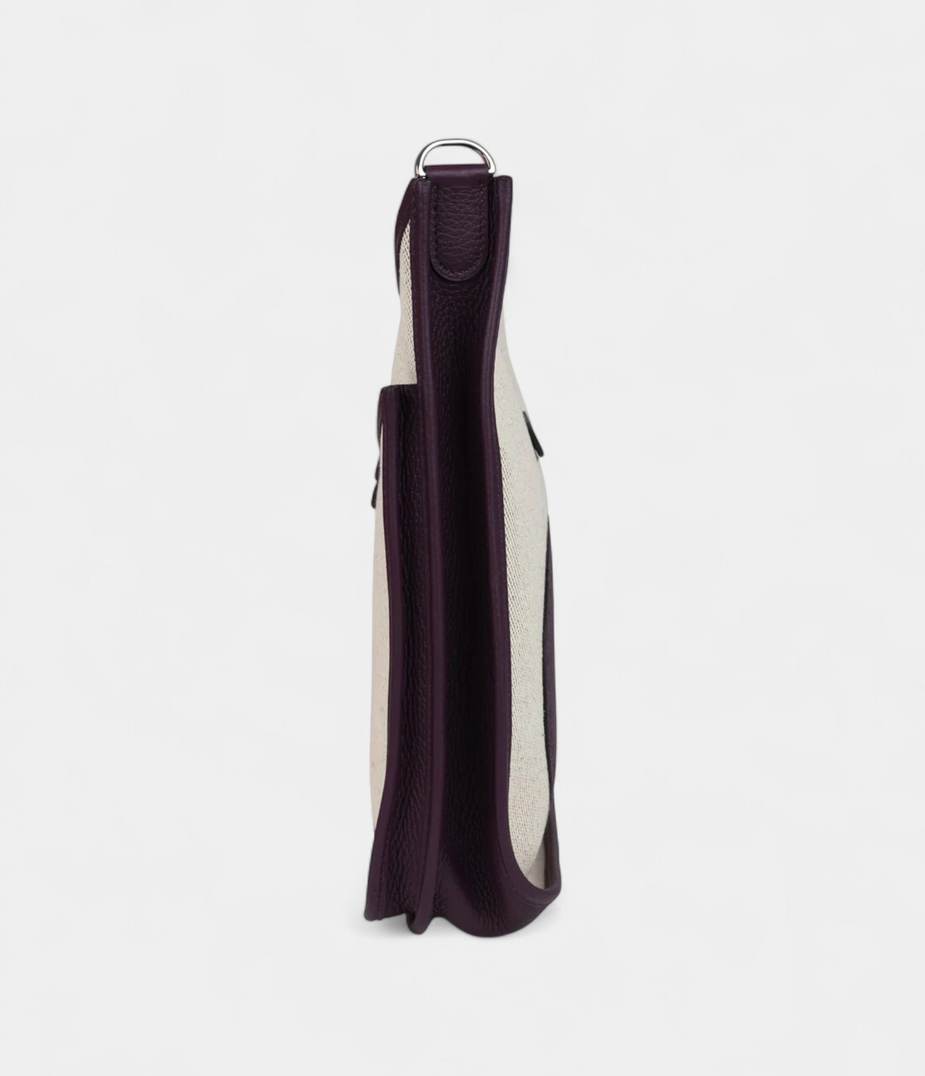 HMEvelyne III PM Cassis Clemence and Ecru Toile H Palladium Hardware