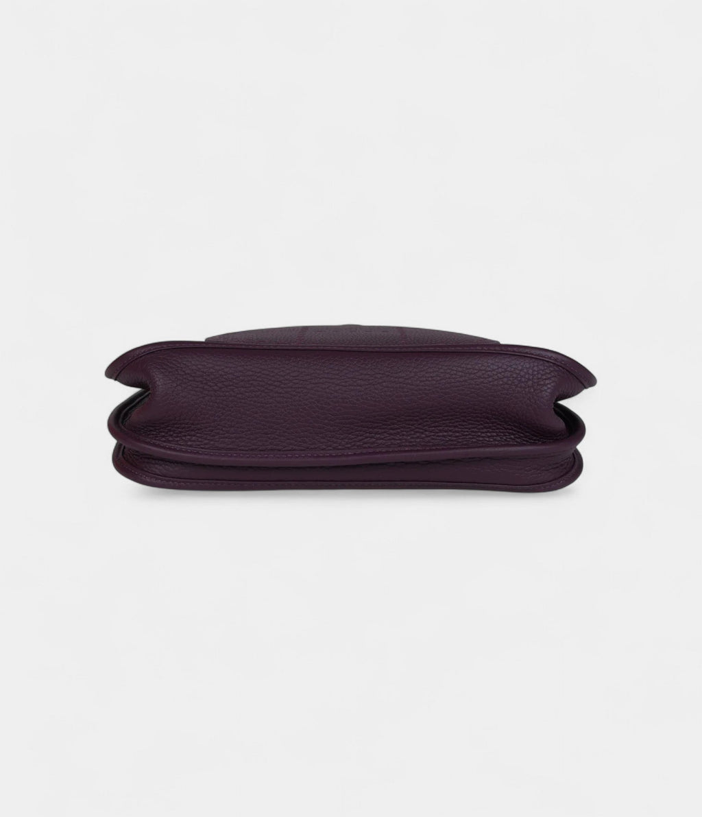 HMEvelyne III PM Cassis Clemence and Ecru Toile H Palladium Hardware