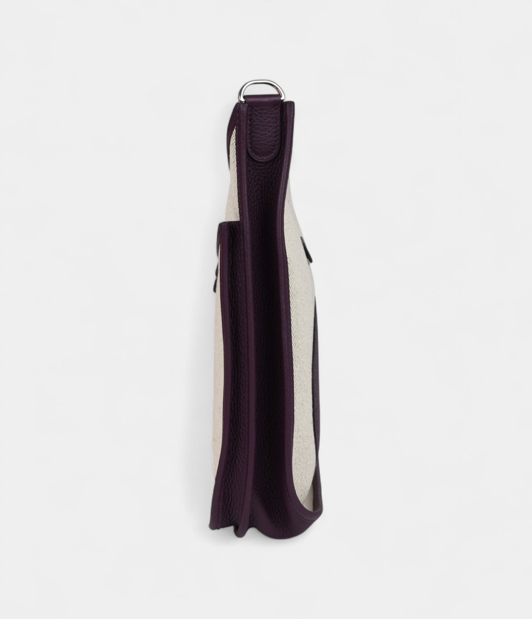 HMEvelyne III PM Cassis Clemence and Ecru Toile H Palladium Hardware