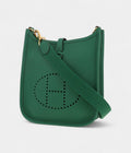 HMEvelyne Shoulder Bag in Green Taurillon Clémence Leather