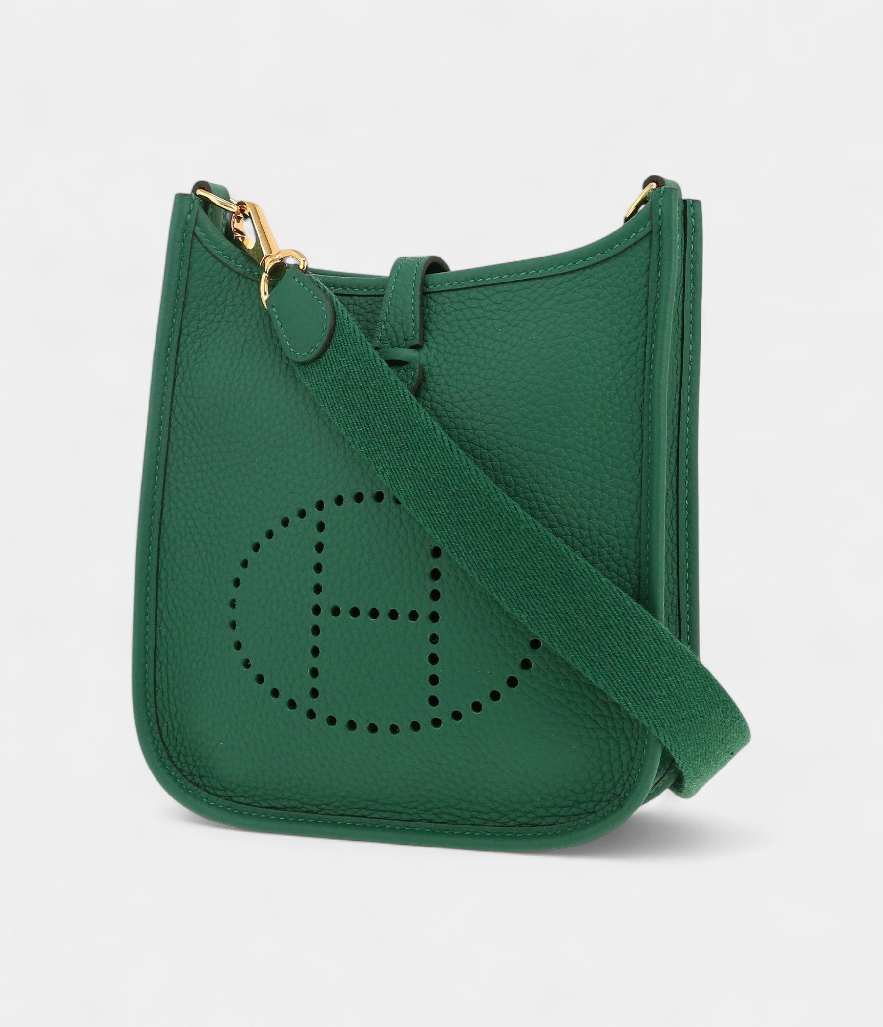 HMEvelyne Shoulder Bag in Green Taurillon Clémence Leather