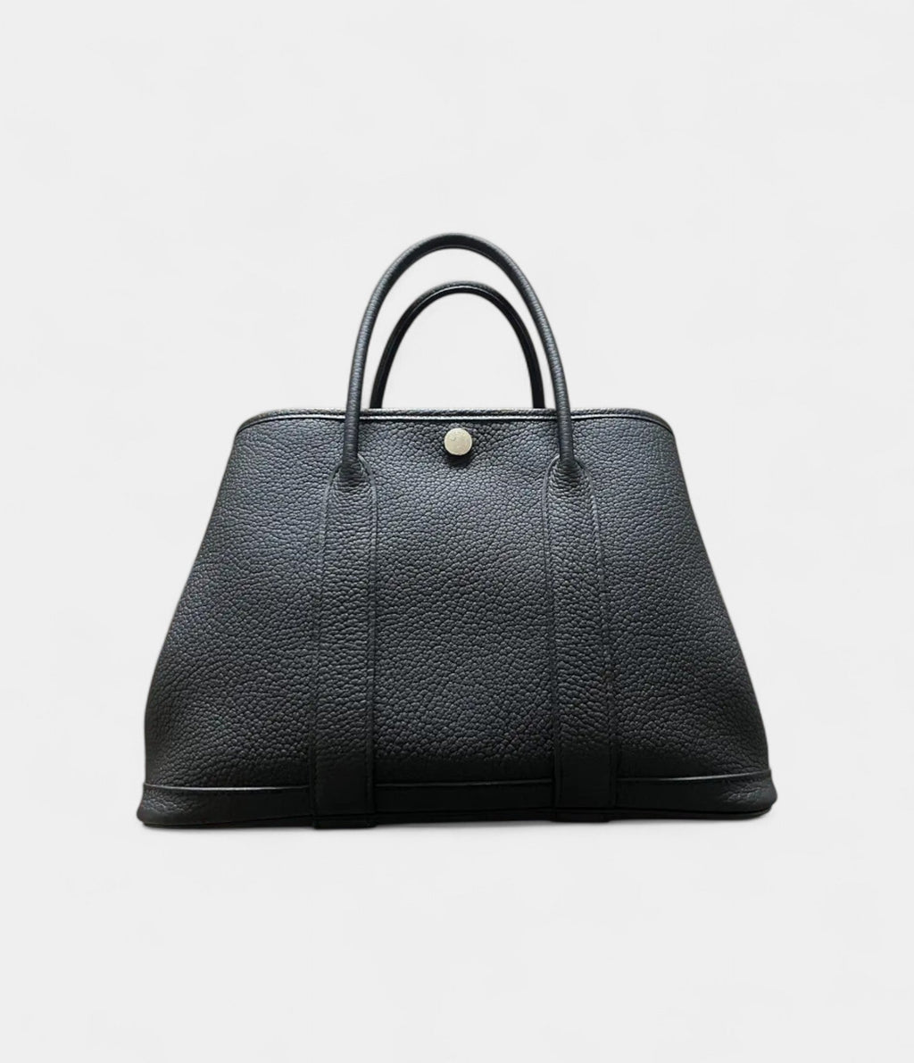 HMGarden Party Black leather Tote Bag