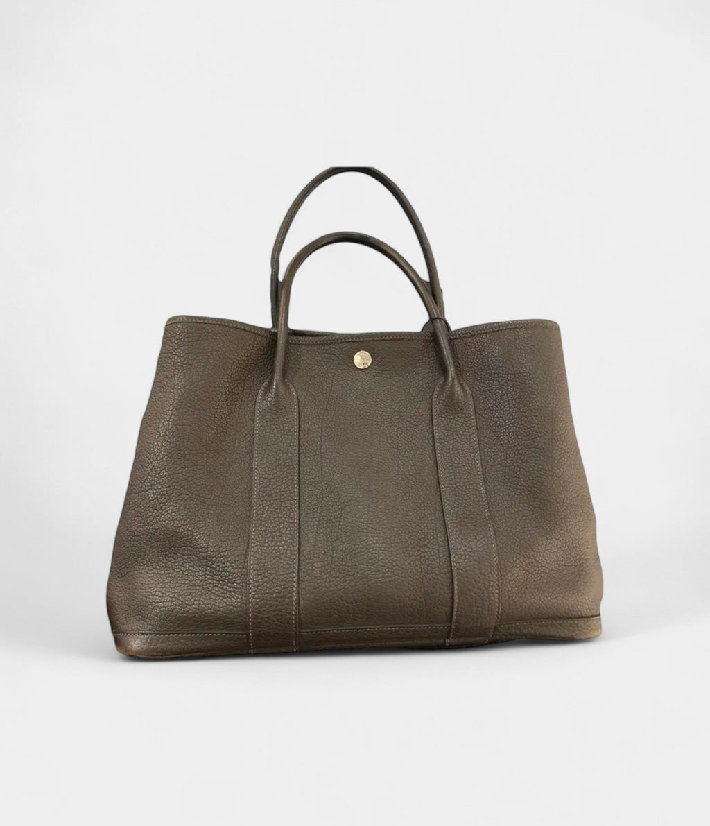HMGarden Party Brown Leather Tote Handbag