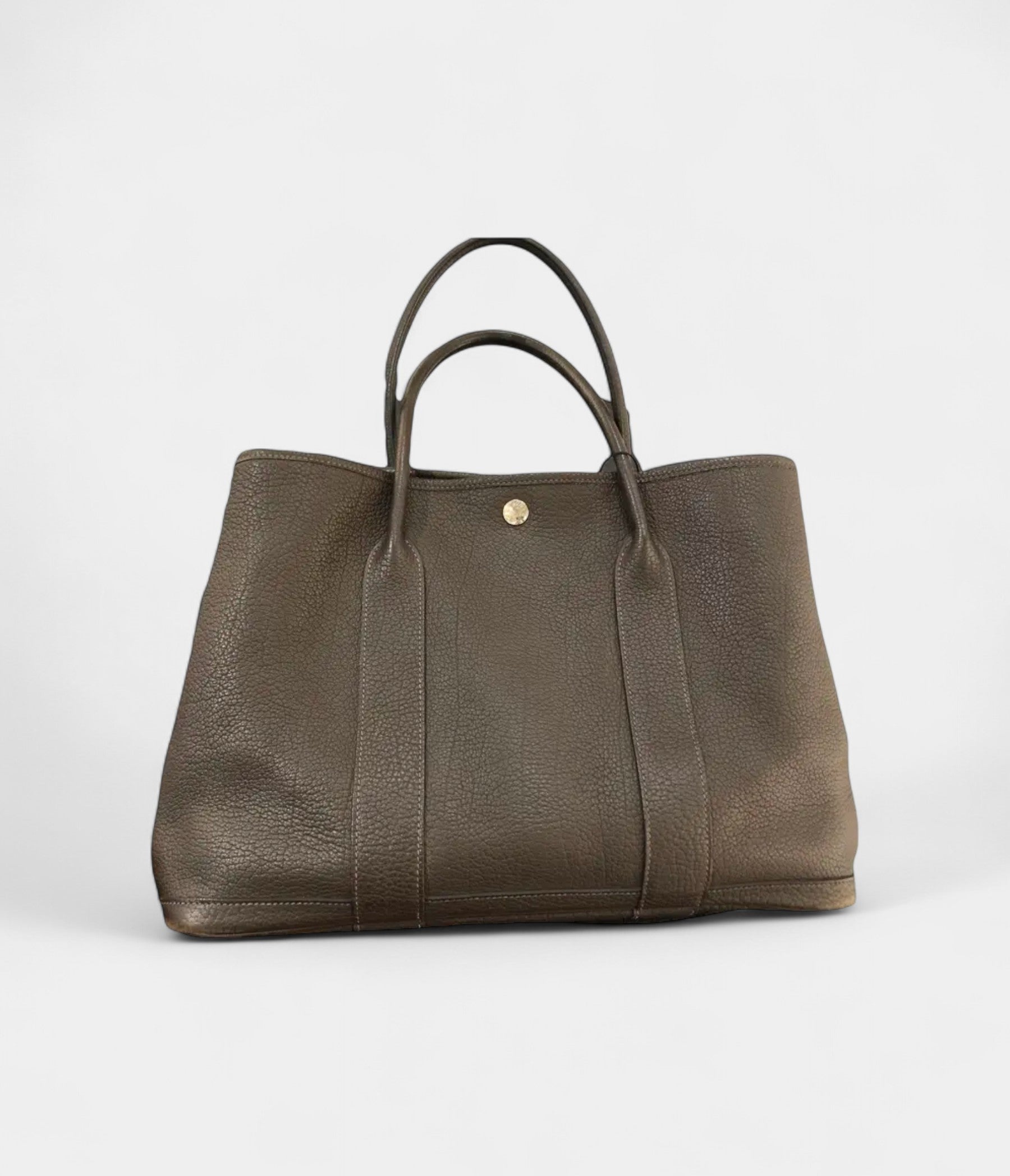 HMGarden Party Brown Leather Tote Handbag