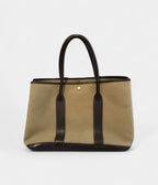 Hermes Garden Party Khaki leather tote Bag