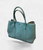 HMGarden Party Leather Tote Blue Handbag