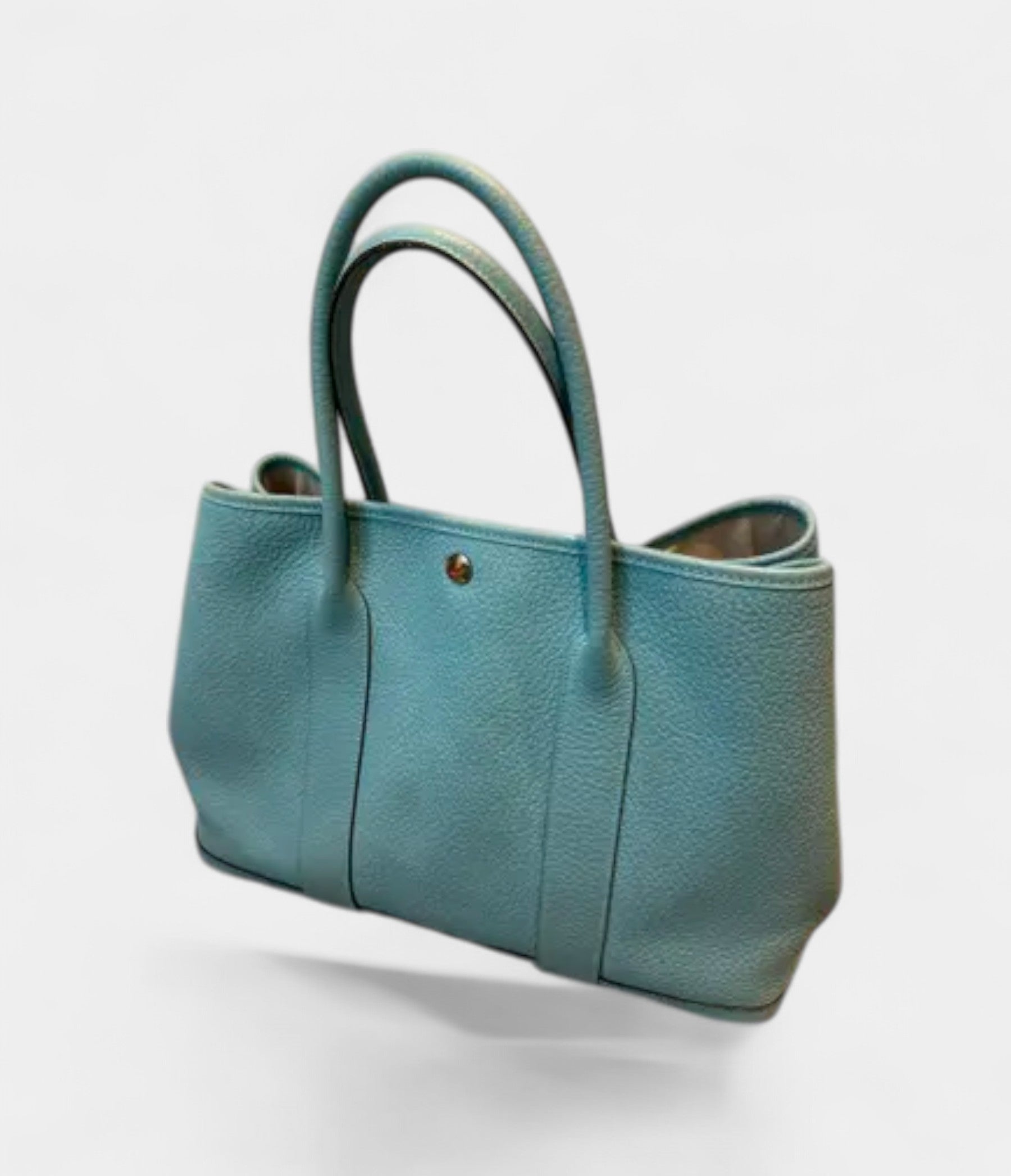 HMGarden Party Leather Tote Blue Handbag
