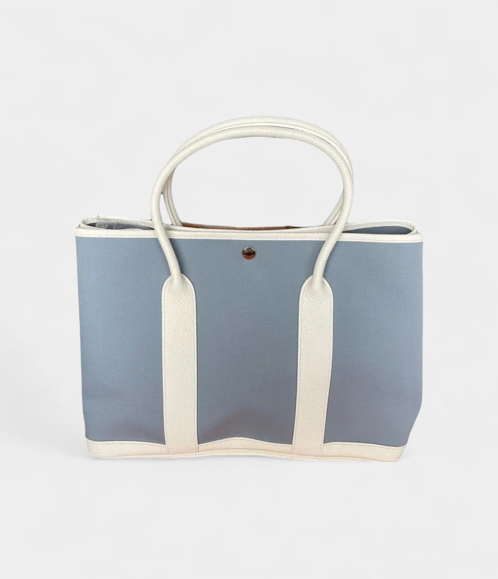 HMGarden Party Leather Tote in Blue Elegance Bag
