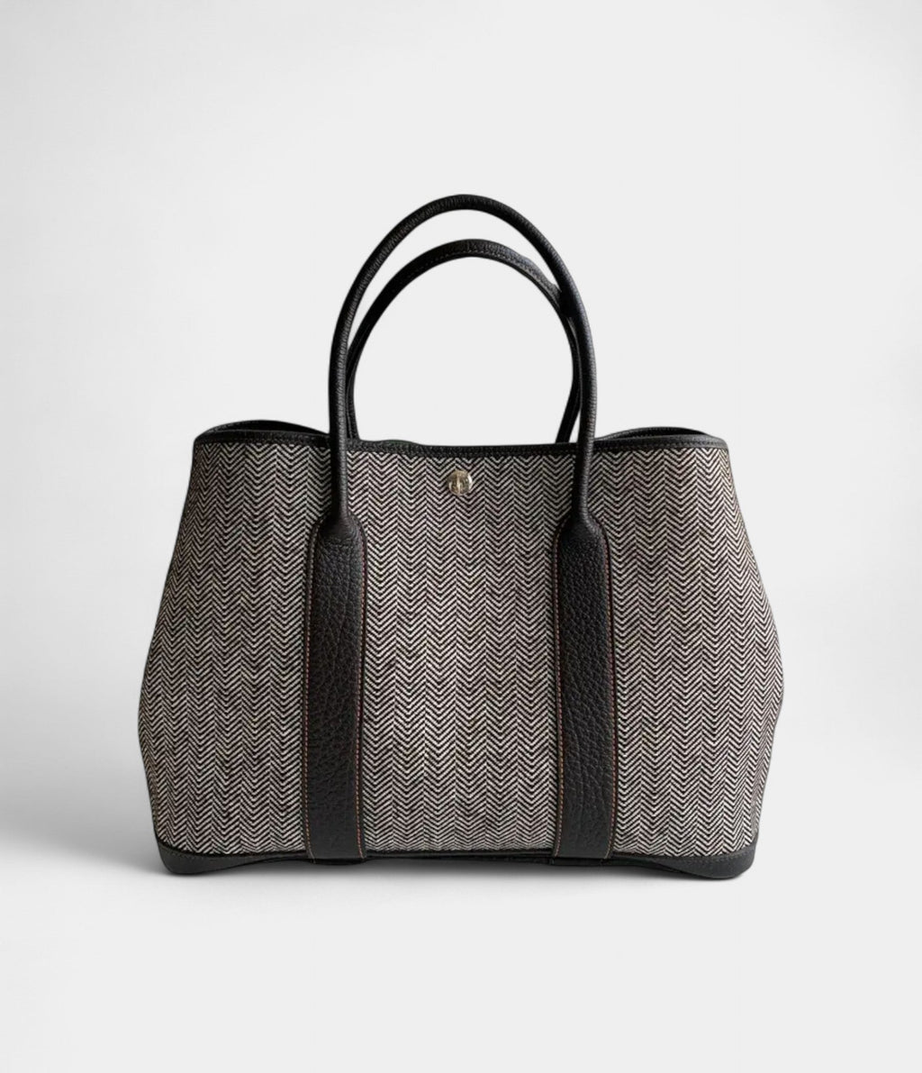 HMGarden Party Wool Tote Leather Bag