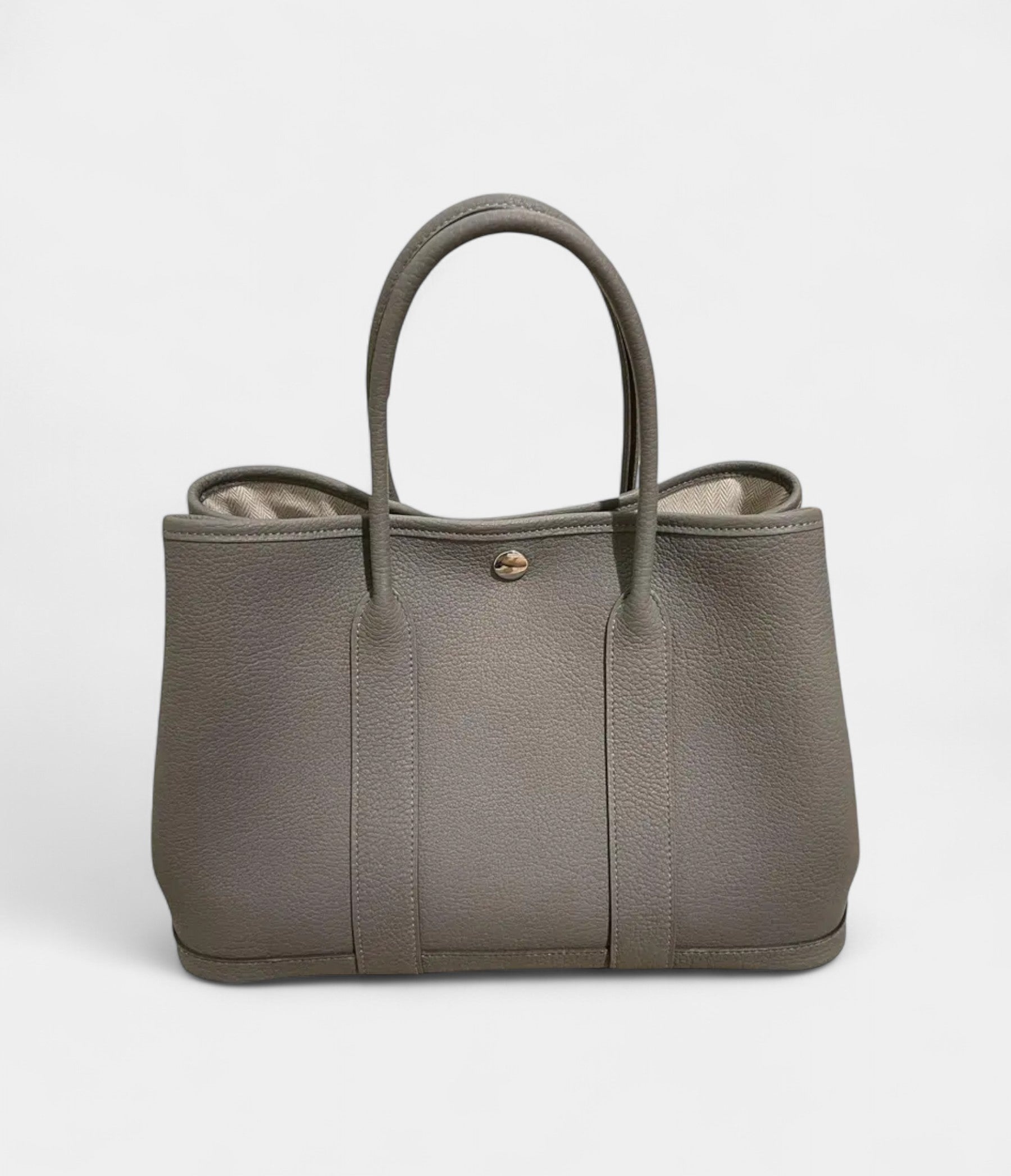Hermes Garden party Grey leather Tote Bag