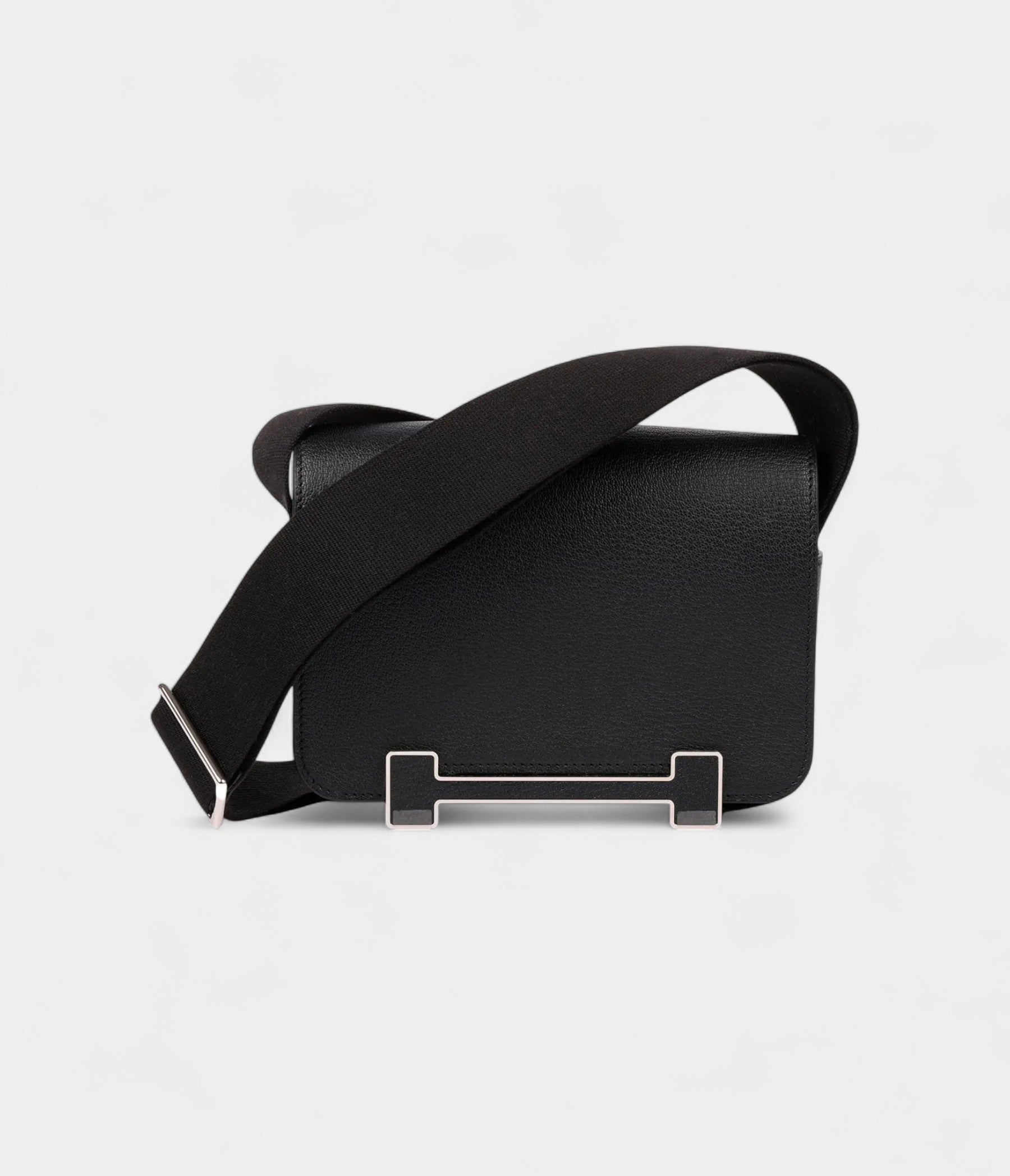 HMGeta Black Leather Crossbody Bag