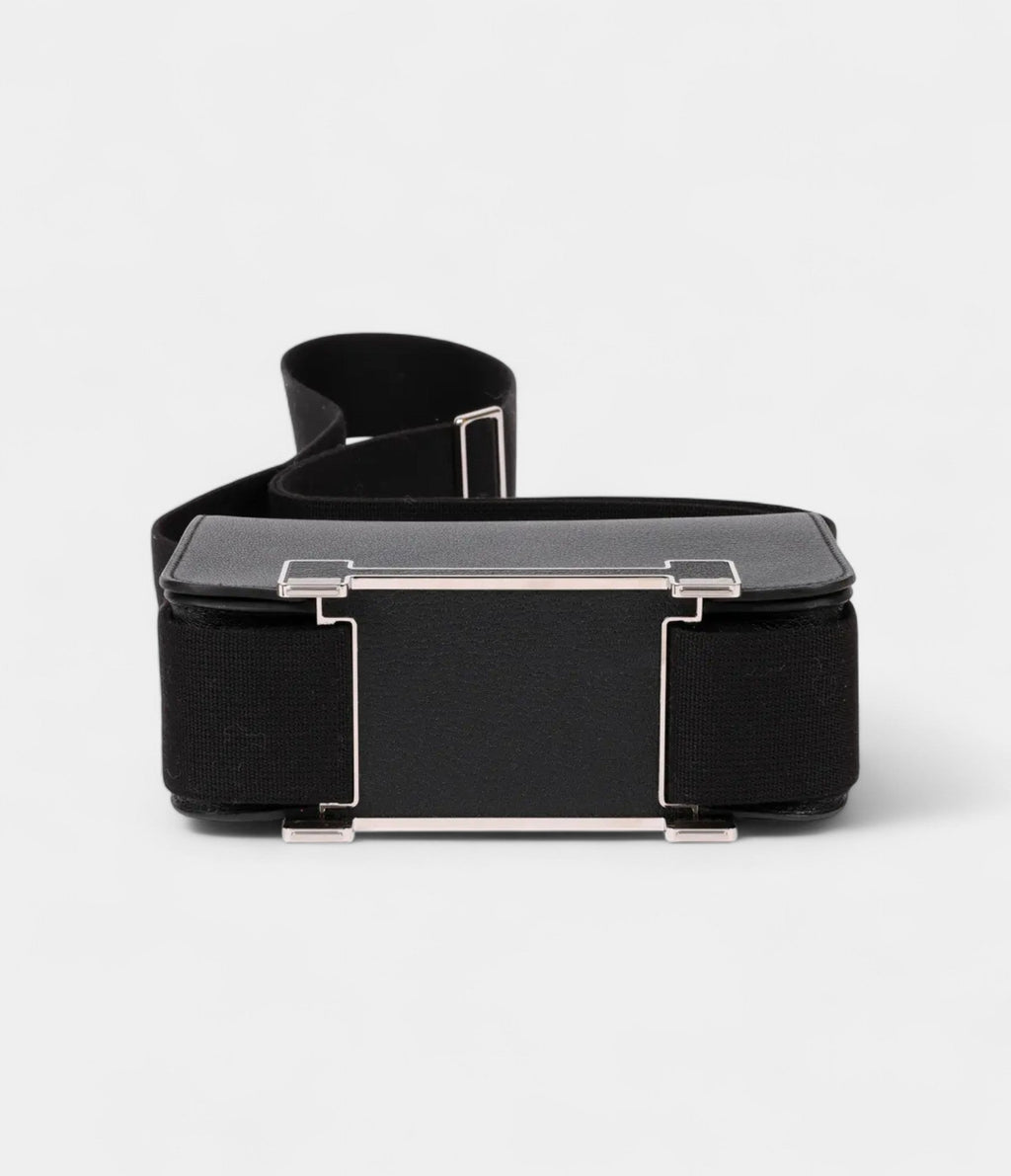 HMGeta Black Leather Crossbody Bag