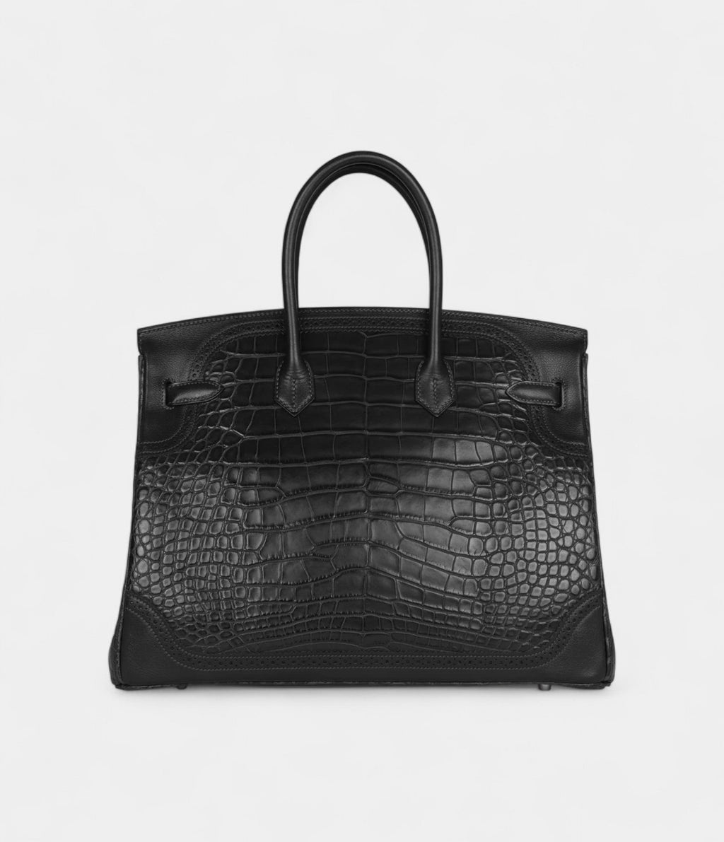HMGhillies BK 35 Ebene Matte Alligator and Swift Palladium Hardware