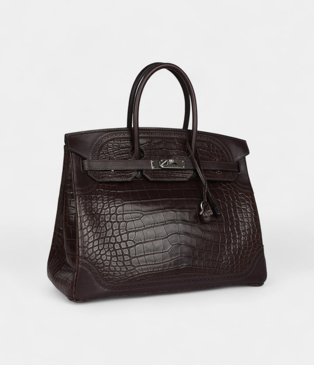 HMGhillies BK 35 Ebene Matte Alligator and Swift Palladium Hardware