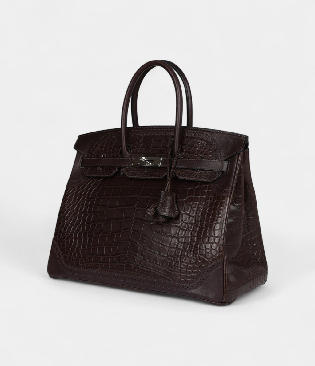 HMGhillies BK 35 Ebene Matte Alligator and Swift Palladium Hardware
