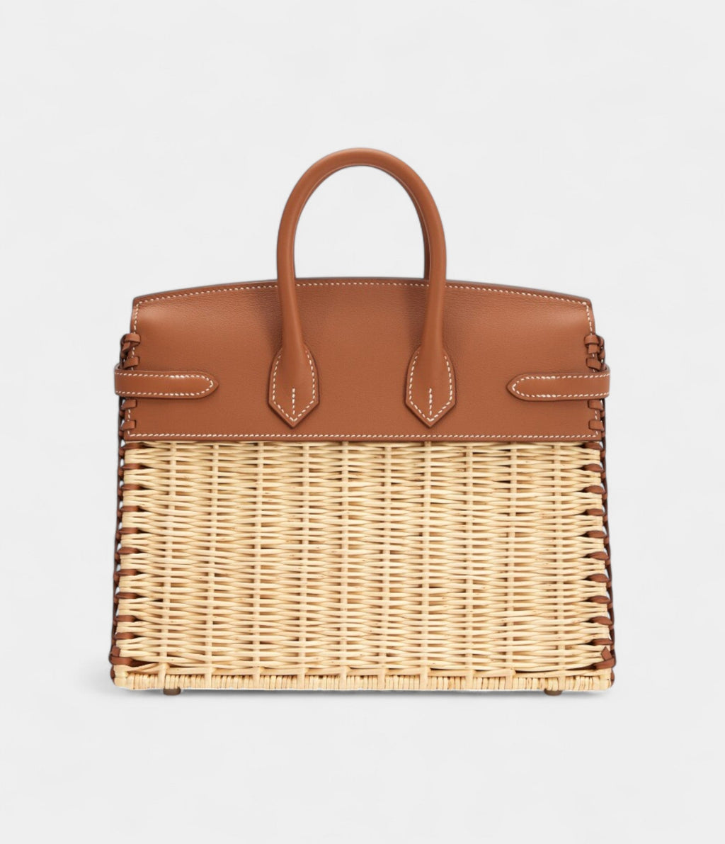 HMGold Swift and Naturel Osier Wicker Picnic BK 25 Palladium Hardware