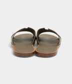 Hermes Green Leather and Canvas Izmir Sandals 43 EU
