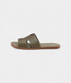 Hermes Green Leather and Canvas Izmir Sandals 43 EU