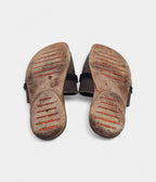 Hermes Grey/Black Suede And Leather Slide Sandals 41 EU