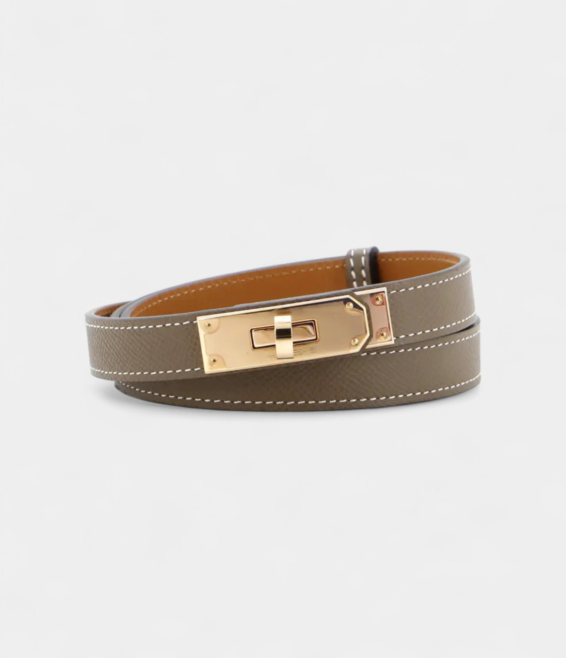 HMGrey Leather Belt Effortless Elegance in a Modern Neutral