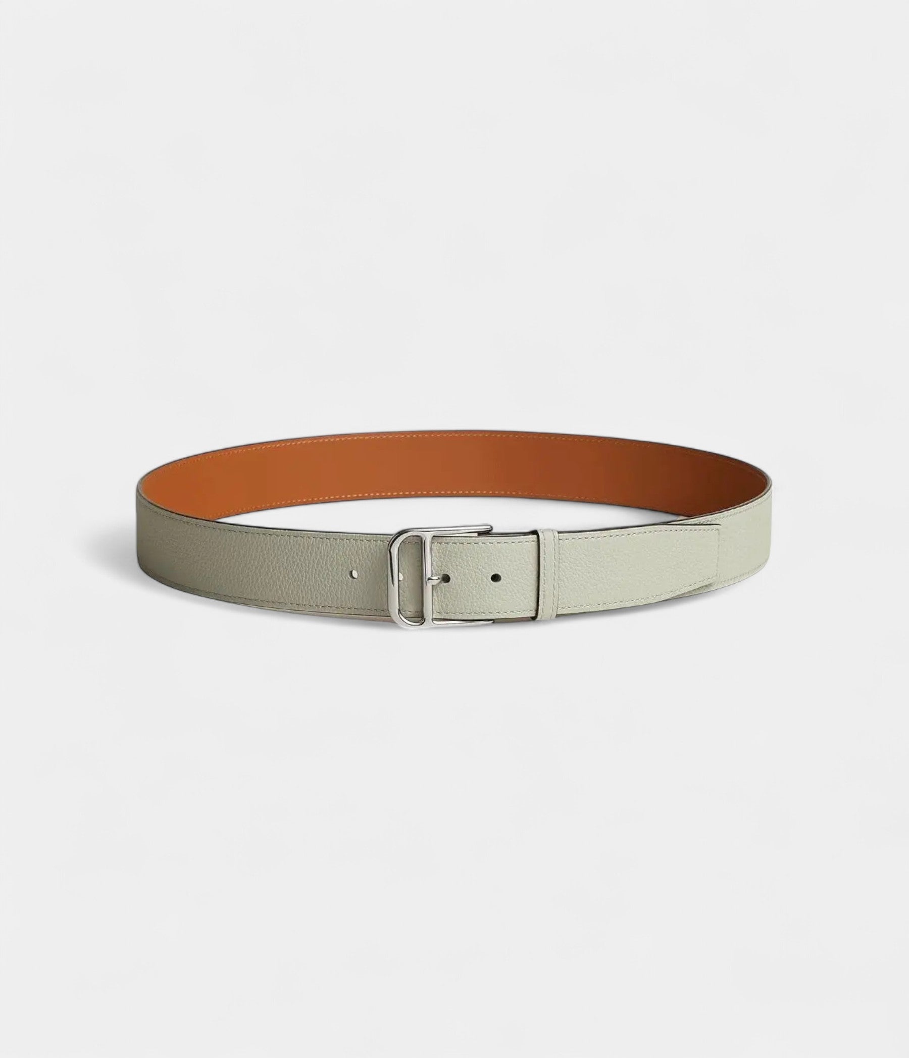 HMGrey Leather Belt Understated Elegance in a Modern Classic