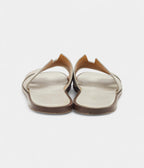 Hermes Grey Leather Izmir Flat Slides 41 EU
